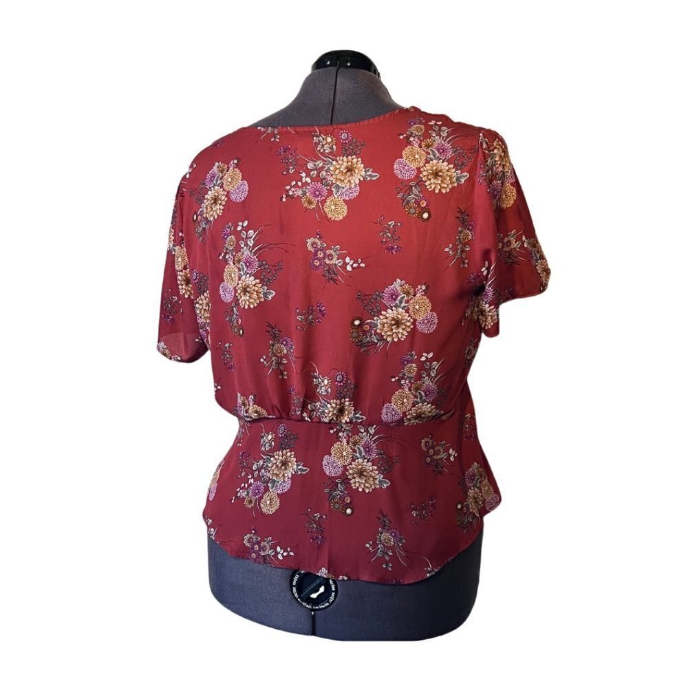 Forever 21+ Mauve Floral Peplum Blouse (Size 3X) - Picture 4 of 4